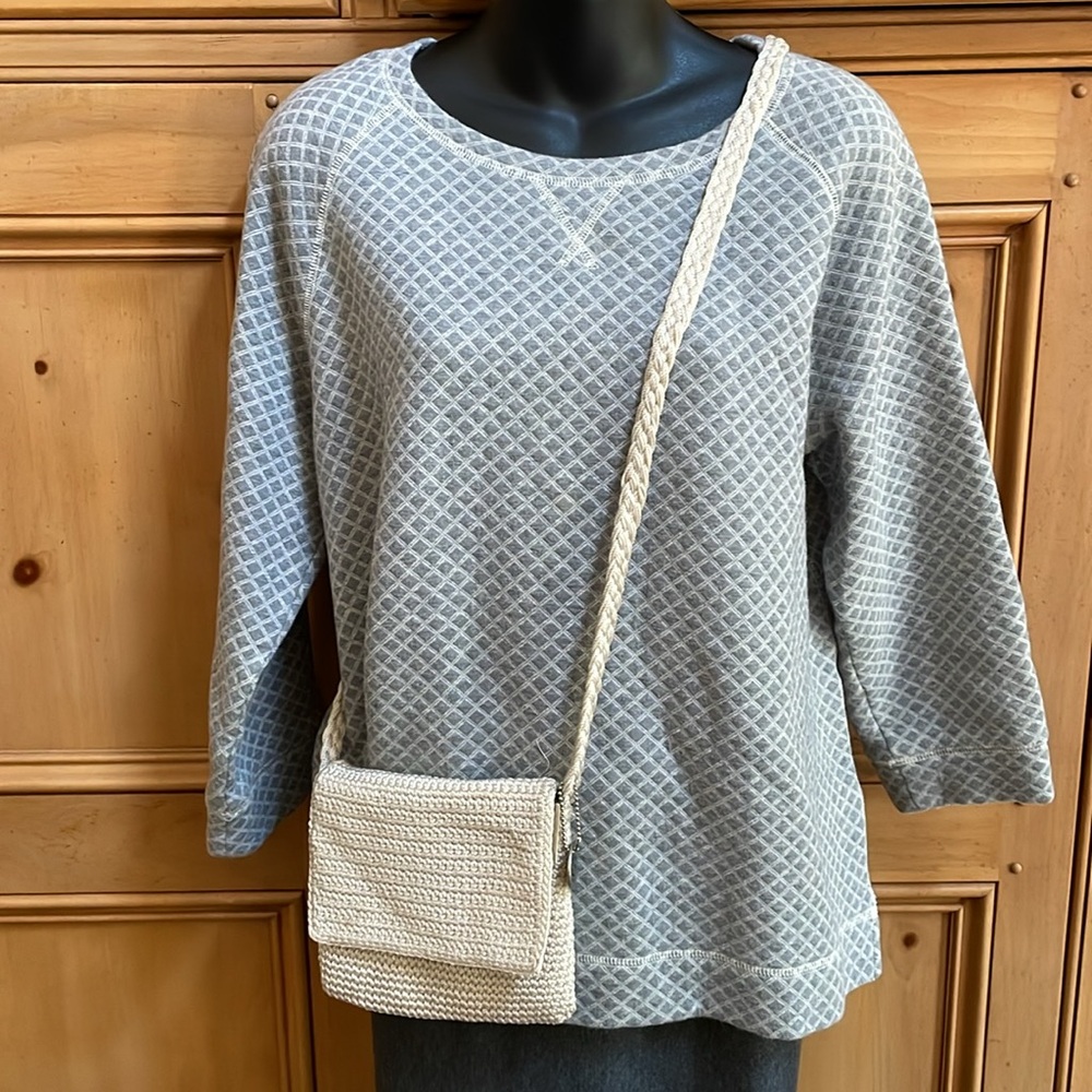 The Sak Woven Neutral Tan Crossbody Shoulder Bag